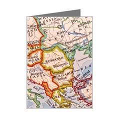 Map Europe Globe Countries States Mini Greeting Card by Ndabl3x