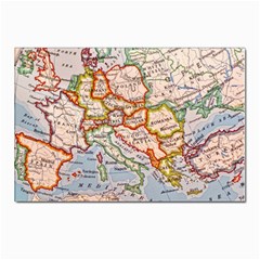 Map Europe Globe Countries States Postcards 5  X 7  (pkg Of 10) by Ndabl3x