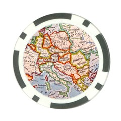 Map Europe Globe Countries States Poker Chip Card Guard