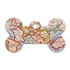 Map Europe Globe Countries States Dog Tag Bone (two Sides) by Ndabl3x