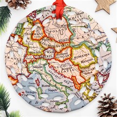 Map Europe Globe Countries States Round Filigree Ornament (Two Sides)