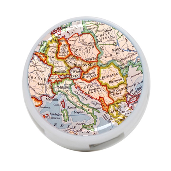 Map Europe Globe Countries States 4-Port USB Hub (Two Sides)