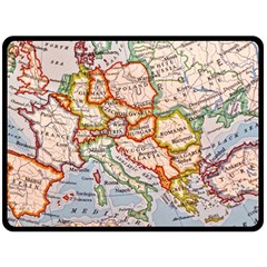 Map Europe Globe Countries States Fleece Blanket (large) by Ndabl3x