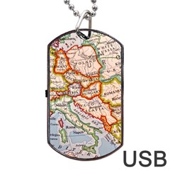 Map Europe Globe Countries States Dog Tag Usb Flash (two Sides) by Ndabl3x