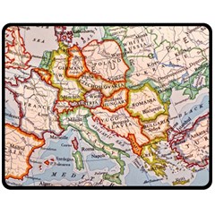 Map Europe Globe Countries States Two Sides Fleece Blanket (medium) by Ndabl3x