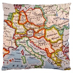 Map Europe Globe Countries States Large Cushion Case (two Sides) by Ndabl3x