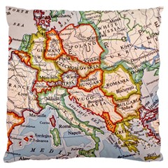 Map Europe Globe Countries States Large Premium Plush Fleece Cushion Case (one Side) by Ndabl3x