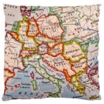 Map Europe Globe Countries States Large Premium Plush Fleece Cushion Case (Two Sides) Back