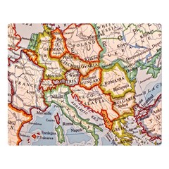 Map Europe Globe Countries States Two Sides Premium Plush Fleece Blanket (Large)