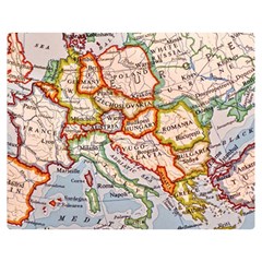 Map Europe Globe Countries States Two Sides Premium Plush Fleece Blanket (medium) by Ndabl3x