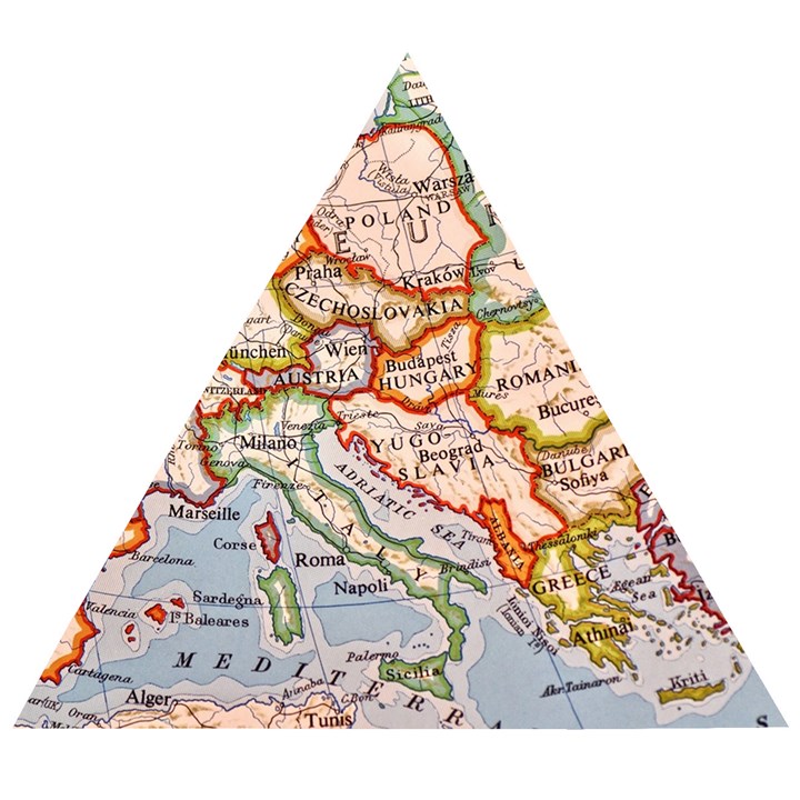 Map Europe Globe Countries States Wooden Puzzle Triangle