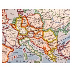 Map Europe Globe Countries States Premium Plush Fleece Blanket (medium) by Ndabl3x