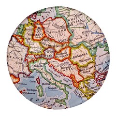 Map Europe Globe Countries States Round Glass Fridge Magnet (4 Pack) by Ndabl3x