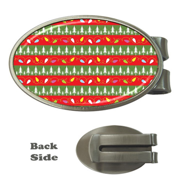 Christmas Papers Red And Green Money Clips (Oval) 