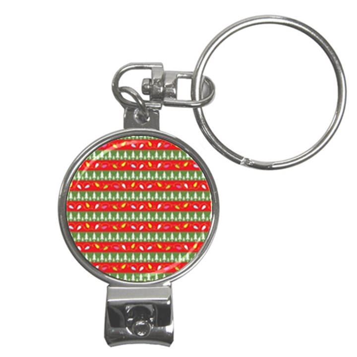 Christmas Papers Red And Green Nail Clippers Key Chain