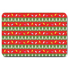 Christmas Papers Red And Green Large Doormat by Ndabl3x