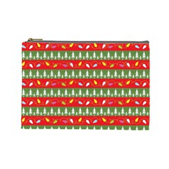 Christmas Papers Red And Green Cosmetic Bag (large)