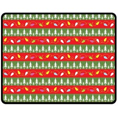 Christmas Papers Red And Green Fleece Blanket (medium)