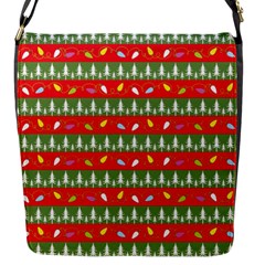 Christmas Papers Red And Green Flap Closure Messenger Bag (s) by Ndabl3x