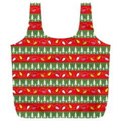 Christmas Papers Red And Green Full Print Recycle Bag (xxxl) by Ndabl3x