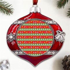 Christmas Papers Red And Green Metal Snowflake And Bell Red Ornament