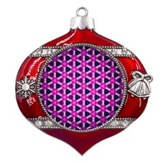 Digital Art Artwork Abstract Metal Snowflake And Bell Red Ornament by Ndabl3x