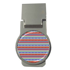 Christmas Color Stripes Pattern Money Clips (round)  by Ndabl3x