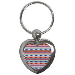 Christmas Color Stripes Pattern Key Chain (heart) by Ndabl3x