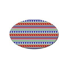 Christmas Color Stripes Pattern Sticker (oval) by Ndabl3x