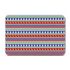 Christmas Color Stripes Pattern Small Doormat by Ndabl3x