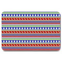 Christmas Color Stripes Pattern Large Doormat by Ndabl3x