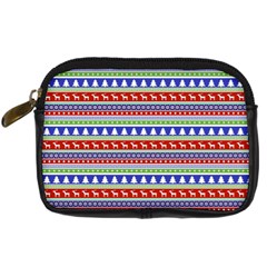 Christmas Color Stripes Pattern Digital Camera Leather Case by Ndabl3x