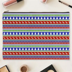 Christmas Color Stripes Pattern Cosmetic Bag (xxxl) by Ndabl3x