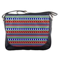 Christmas Color Stripes Pattern Messenger Bag by Ndabl3x