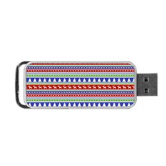 Christmas Color Stripes Pattern Portable Usb Flash (two Sides) by Ndabl3x