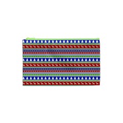 Christmas Color Stripes Pattern Cosmetic Bag (xs)