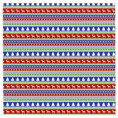 Christmas Color Stripes Pattern Wooden Puzzle Square by Ndabl3x