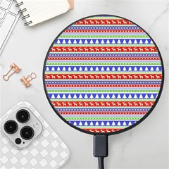 Christmas Color Stripes Pattern Wireless Fast Charger(black) by Ndabl3x