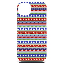 Christmas Color Stripes Pattern Iphone 14 Plus Black Uv Print Case by Ndabl3x