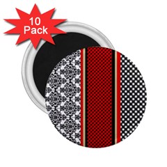 Background Damask Red Black 2 25  Magnets (10 Pack)  by Ndabl3x