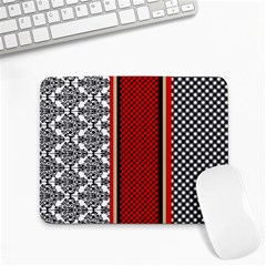 Background Damask Red Black Small Mousepad by Ndabl3x