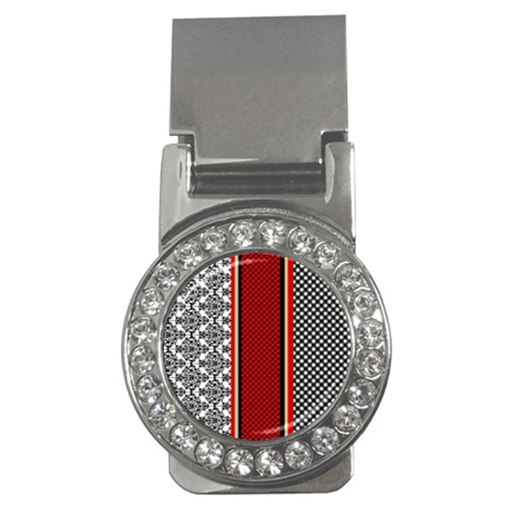 Background Damask Red Black Money Clips (CZ) 