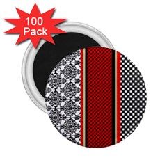 Background Damask Red Black 2 25  Magnets (100 Pack)  by Ndabl3x