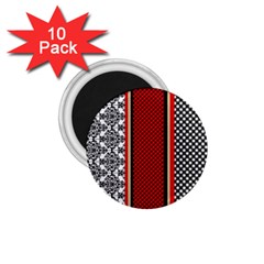 Background Damask Red Black 1 75  Magnets (10 Pack)  by Ndabl3x