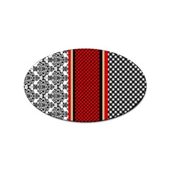 Background Damask Red Black Sticker Oval (10 Pack) by Ndabl3x