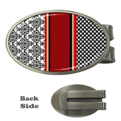 Background Damask Red Black Money Clips (oval)  by Ndabl3x