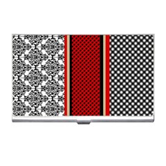 Background Damask Red Black Business Card Holder by Ndabl3x