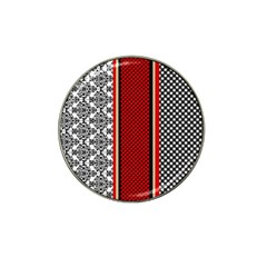 Background Damask Red Black Hat Clip Ball Marker (4 Pack) by Ndabl3x