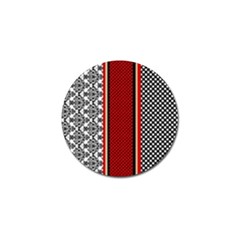 Background Damask Red Black Golf Ball Marker by Ndabl3x