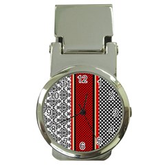 Background Damask Red Black Money Clip Watches by Ndabl3x